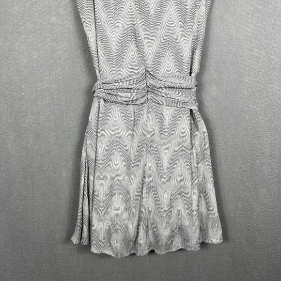 NWT Gap Dress Small White Black Printed Tie Waist Sleeveless Pockets - Picture 12 of 14